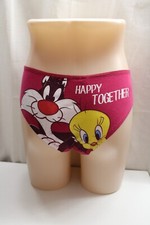 Looney Tunes 1 Pack Cotton Brief Pink Panties Tweety Pie Sylvester Size MEDIUM