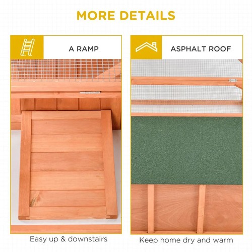 Cozy Rabbit Hutch & Run for Small Animals - Weather-Resistant Fir Wood Design - Picture 6 of 9