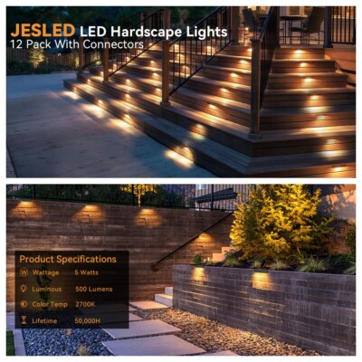5W LED Step Light, 12V, 7'' - Warm Outdoor Landscape Lighting for Paths & Gardens