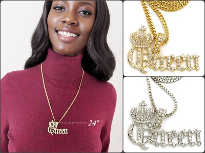 Fashion 21 Women's Statement Queen Pendant 18",20",24" Various Chain Necklace In Gold Tone (20, Cuban Chain - Foto 8