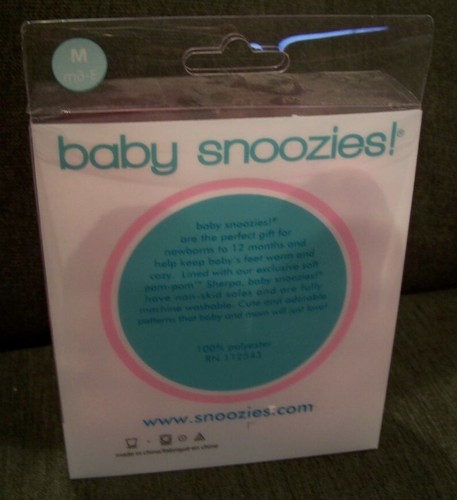 BABY SNOOZIES new non-skid fleece slippers~size M~3M to 6M~hot pink hippo~ - Picture 3 of 3