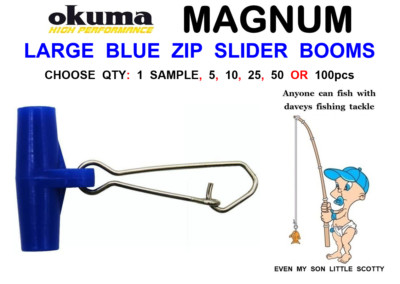 OKUMA LARGE BLUE ZIP SLIDER BOOM BOOT MEER ANGELN BLEI GEWICHT RIG CLIP FAST LINK