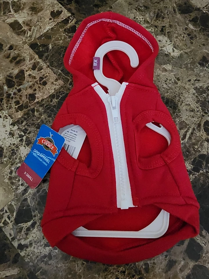 Grreat Choice Ropa para Perros Sudadera con Capucha Roja Cremallera "Trouble Maker" XSmall XS Foto 3 de 4