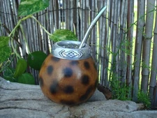 Argentina Mate Gourd Hand Made Natural Tea Cup Straw