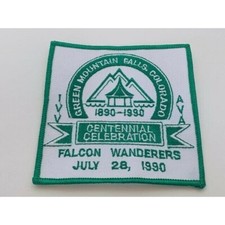 Advertising Patch vtg logo emblem sew on Green Mountain Falls Colorado Wanderers
