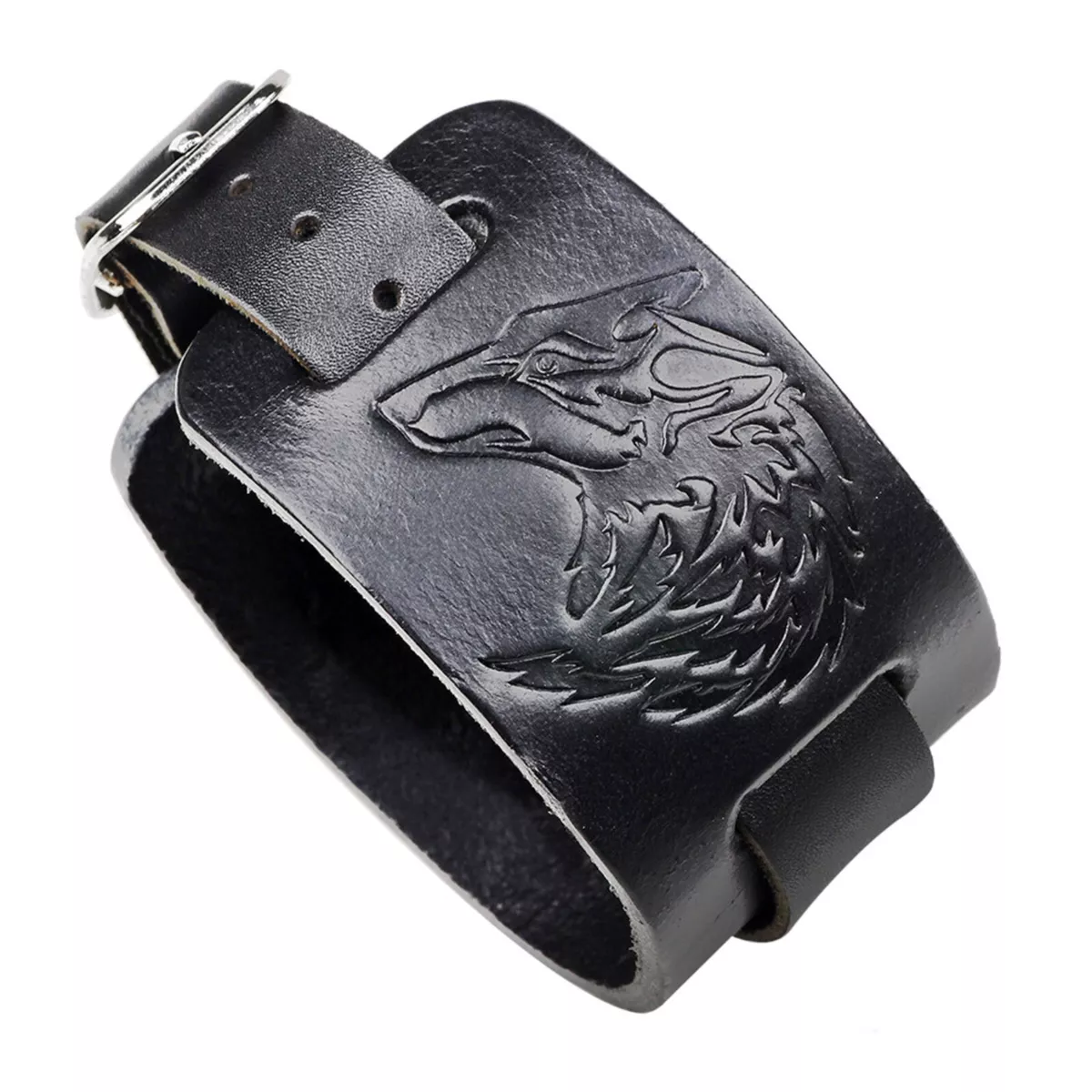 Leather on sale wolf bracelet