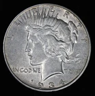 1934-D Peace Dollar - XF+/AU