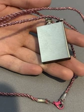 Campfire Flint Lighter On Pink Cord Necklace