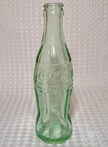 Vintage 1953 Green Glass Coca Cola Bottle Hobbleskirt Embossed Mobile Alabama Al