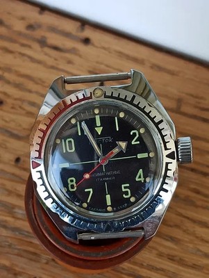 Vintage Vostok Amphibia Sniper USSR Automatic Diver Watch Soviet Russian 17 Jewe