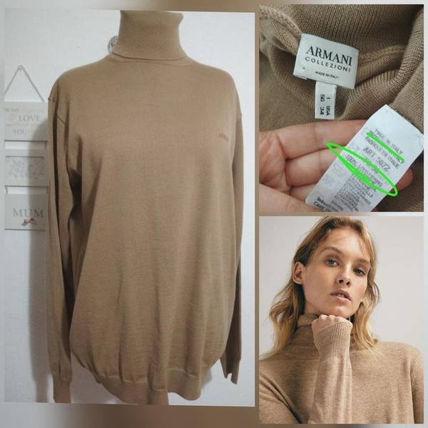 Women Giorgio Armani Turtleneck Beige Wool 40 / L