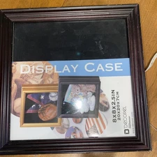 Decorel 8x8x2.5 Display Case Shadow Box Wood Frame Glass Front Wall Mounted