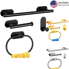 4 Piece Towel Bar Set Bath Accessories Bathroom Hardware - Brushed Nickel