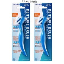2 Pack Denture Clean Toothbrush for Denture Care Tool w/Multi Layered Ordinar...