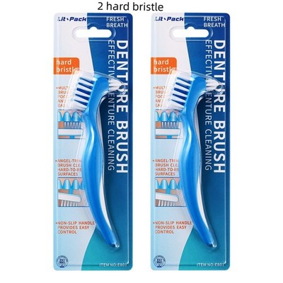 2 Pack Denture Clean Toothbrush for Denture Care Tool w/Multi Layered Ordinar...