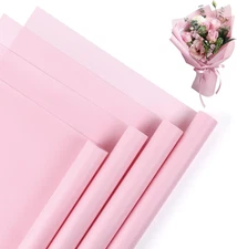 20 Sheet Pink Floral Bouquet Wrapping Paper - Waterproof, 22.8x22.8 inches, Perf