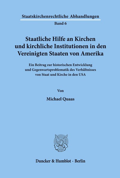 Staatliche Hilfe An Kirchen Und Kirchliche Institutionen In Den Vereinigten...-image