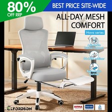 ELFORDSON Mesh Office Chair High Back Ergonomic Recliner Footrest Swivel Gaming