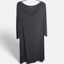 Eileen Fisher Womens Dress Cowl Neck Long Sleeve Viscose Brown Plus Size 1X
