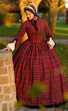 1850s Victorian Dress Vintage Civil War Southern Belle Dress Ball Gown Christmas