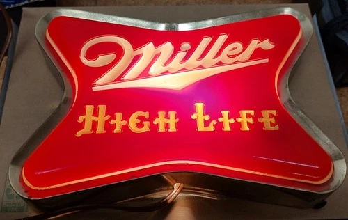 Vintage Miller High Life Lighted Sign – Champagne of Beers F-402111 RARE