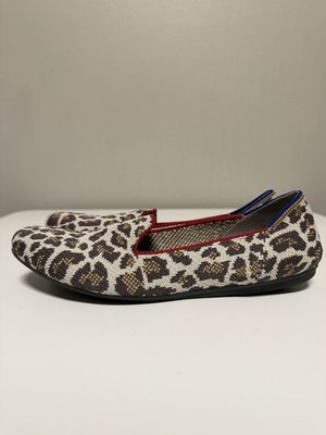 ROTHY'S Mocha LEOPARD Print  Round Toe Flat Shoe Loafers Women s US 7 UK 4.5
