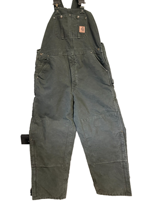 Vintage Carhartt Moss Green Duck Bib Overalls R27MOS Insulated