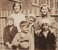 1930s Boys Girls Friends Group Smiling Childhood Neighborhood Play