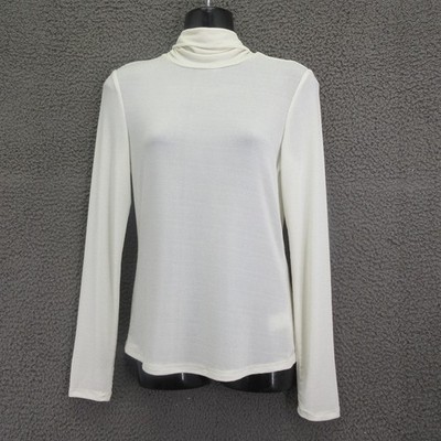 DR2 Sweater Womens Extra Small Champagne Long Sleeve Mock Neck Lightweight Top