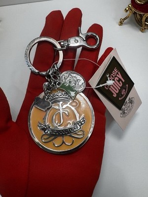 Vintage Juicy Couture Enamel Medallion Keychain With Charms NWT Choose Juicy Tag