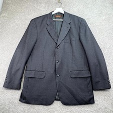 Tasso Elba Angelico Super 140s Blazer Jacket Mens 42R Black Notch Lapel Formal