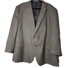 Jos A Bank Wool Blend Houndstooth Sport Coat Blazer Men  s 54R Grey Blue Jacket