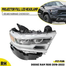 Projector Right Full LED Headlamp for 2019-2022 Dodge Ram 1500 Pickup 68316084AD