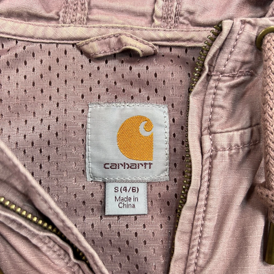 Chaqueta utilitaria Carhartt El Paso Field para mujer pequeña 4/6 rosa malva con capucha cremallera Foto 4 de 4