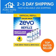 Mess-Free Flying Insect Trap Refill - UV Light Attraction, 4 Cartridges