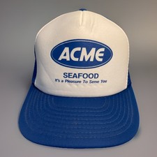 Vintage 1980  s Trucker Hat Snapback Cap ACME Food Service Seafood Rare EUC 2