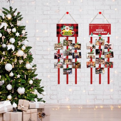 2 Stück Weihnachtskartenhalter Foto Display Halter Weihnachtsschild Wand Tür Fenster