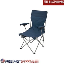 Portable Folding Hard Arm Chair W/ Cup Holder Ideal Camping Outdoor Events New