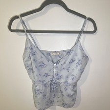 Abercrombie Fitch Floral Camisole Tank Top Button Adjustable Spaghetti M