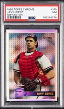 1996 TOPPS CHROME REFRACTOR #149 JAVY LOPEZ PSA 7