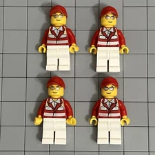 Lego Mini Figure Minifigure CTY0608 Paramedic Red Cap City Lot Of 4 D6 21