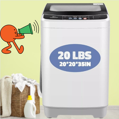 Washing Machine,20Lbs Full-Automatic Portable Washer with Drain Pump LED Display