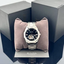 Bulova Classic Surveyor 96A270 Black Dial Automatic Stainless Steel Men's Watch