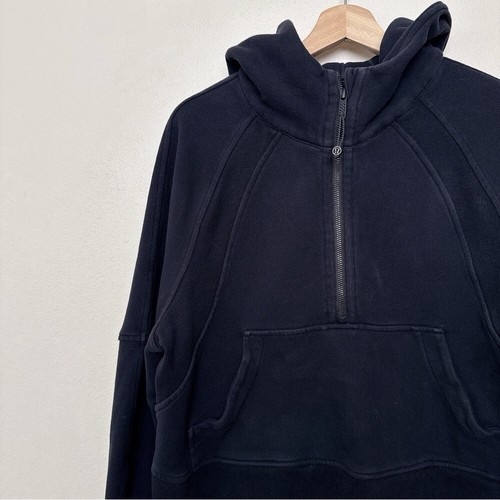Sudadera con capucha negra Lululemon para mujer M/L buceo de gran tamaño 1/2 cremallera - Imagen 6 de 14