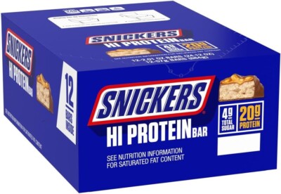 SNICKERS Peanut & Caramel Hi Protein Bar 24.12 oz 12 ct Box with (Free ship)