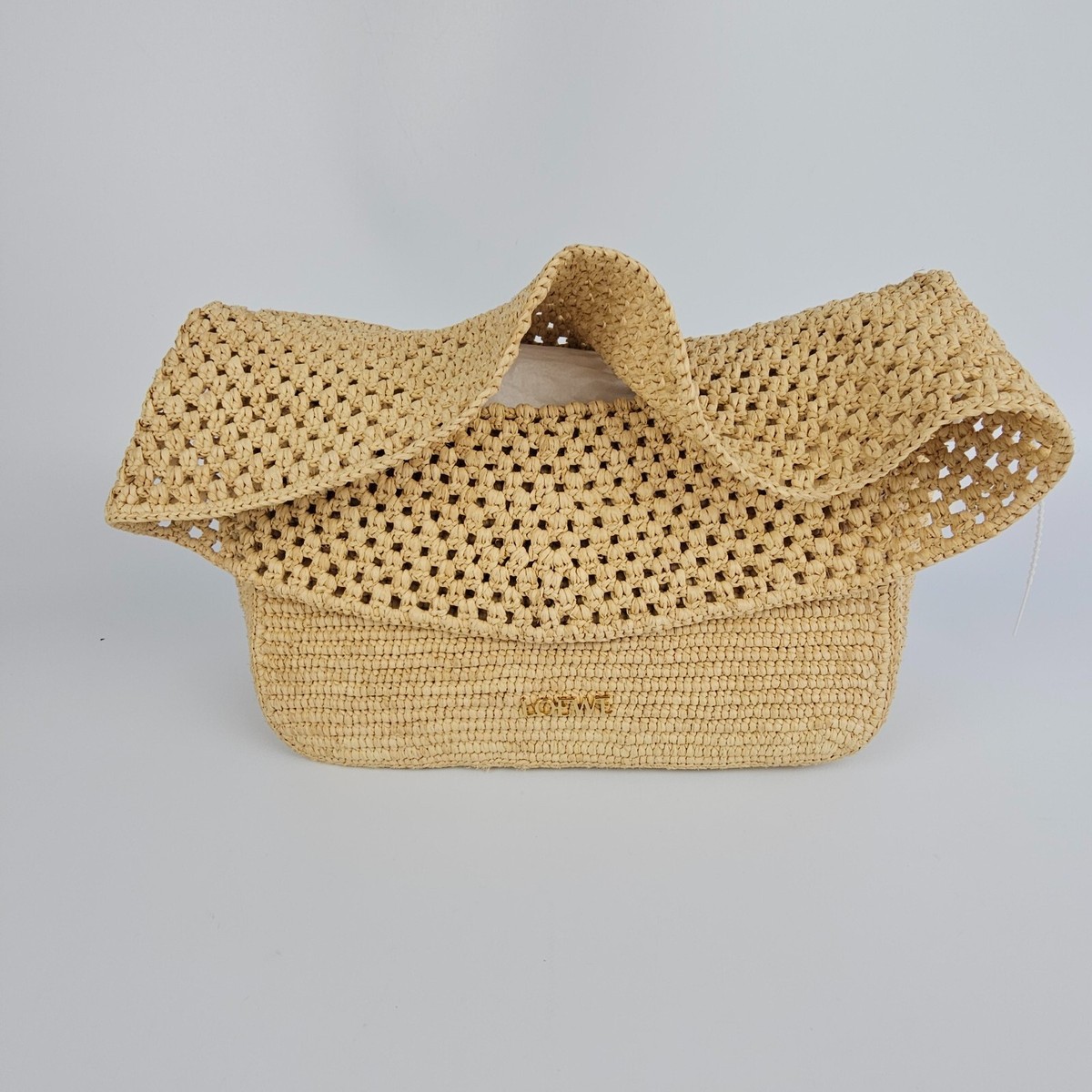LOEWE ローラ　バッグ LOEWE Ola Medium $2400 Natural Raffia Shoulder Bag New