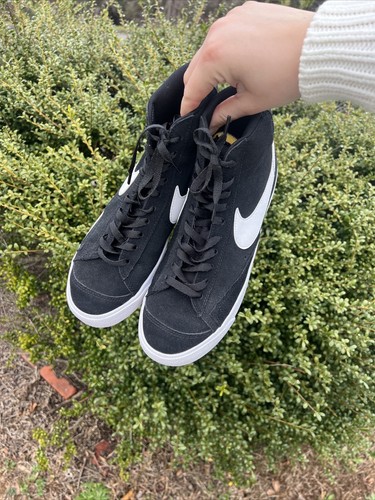 Nike Blazer Mid 77 Black Suede & White Sneakers Shoes CI1172-005 Men Size 8 - Picture 12 of 19