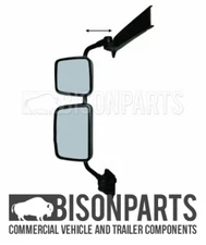 LONG ARM COMPLETE MIRROR WITH MIRROR HEADS ELECTRIC HEATED LH DAF RENAULT VOLVO