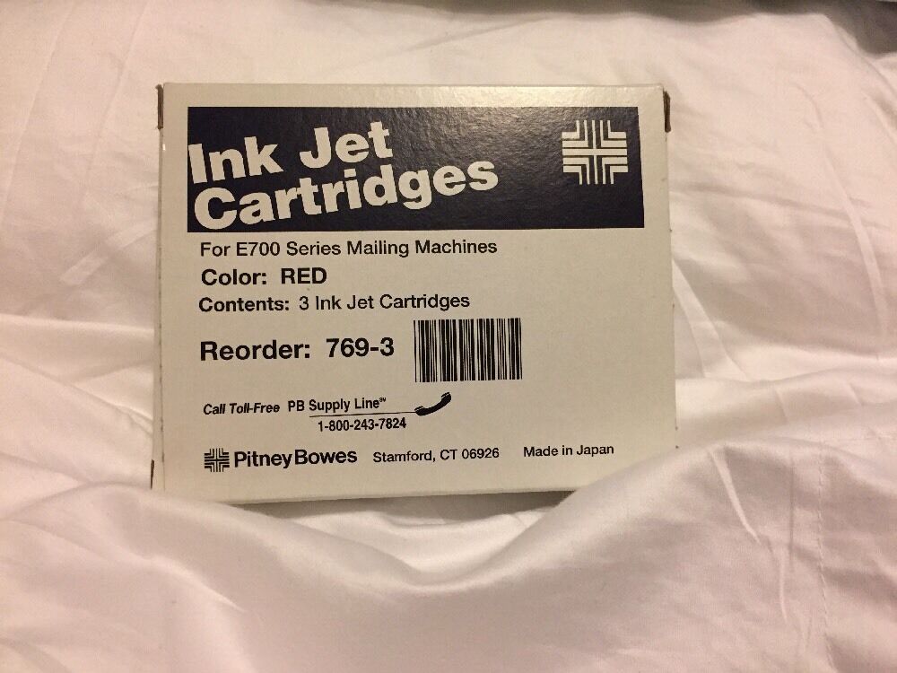 2-PK Genuine Pitney Bowes 769-3 Max 42% OFF Red for Jet E700 Cartridges Ink It is very popular