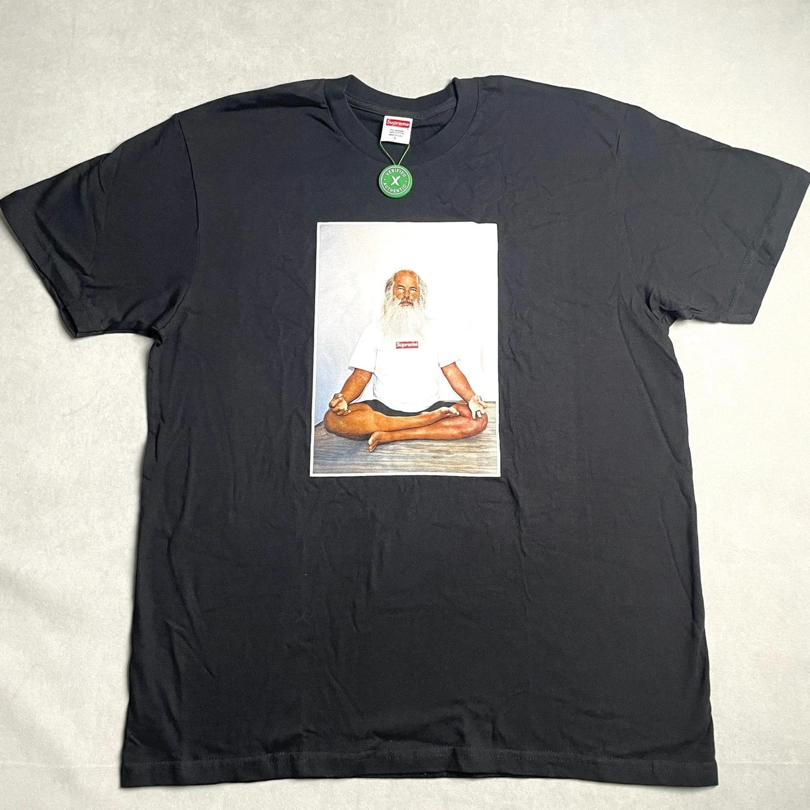 T shirt noir Supreme Graphic Rick Rubin homme L manches courtes équipage hip hop NEUF